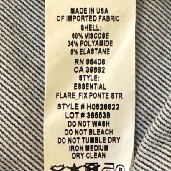 Theory New Size 8 Black White Stripe Cap Sleeve Ponte Essential Flare Mini Dress - Picture 8 of 8